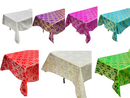 Cross Print Brocade Tablecloth - Jacquard Religious Print Church Fabric Table Covers