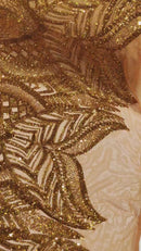 Iridescent Sequin Fabric - Holographic Burnt Orange - 4 Way Stretch Royalty Lace Sequin By Yard