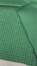 Rhinestones Solid Color Fabric - Hunter Green - 4 Way Stretch Soft Solid Fabric with Crystal RhineStones Sold by Yard