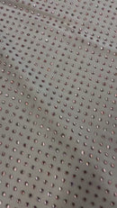 Rhinestones Solid Color Fabric - Champagne - 4 Way Stretch Soft Solid Fabric with Crystal RhineStones Sold by Yard