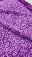 Magenta Sequins Fabric on Stretch Velvet - By The Yard - all Over 5mm Sequins 58”/60