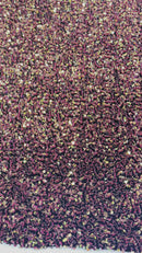 Multi color Sequins Fabric on Black Stretch Velvet - By The Yard - all Over 5mm Sequins 58”/60