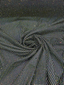 Rhinestones Power Mesh Fabric - Black - 4 Way Stretch Power Mesh Crystal RhineStones Sold by Yard