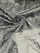 Metallic Fringe Hanging Eyelash Fabric - Embroidered Fabric with Hanging Details 2 Way Stretch By Yard