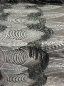 Fringe Sequins Design - Black - Fringe Design Embroidered on a  4 Way Stretch Lace Mesh (Pick A Size)