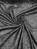 Mille Stripe Spandex Sequins - Black - 4 Way Stretch Lace Spandex Mesh Sold By Yard