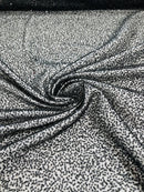 Beaded Lace 3D Fabric - Black  - Handmade Heavy Embroidery Beaded Lace Fabric By Yard