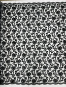 Floral Embroidered Lace - Black - Floral Corded Lace With Sequins Sold By Yard