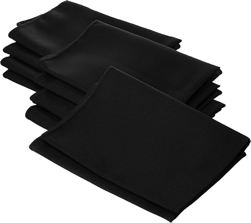 18" x 18" Polyester Poplin Napkins - Black - Solid Rectangular Polyester Napkins for Table Decoration