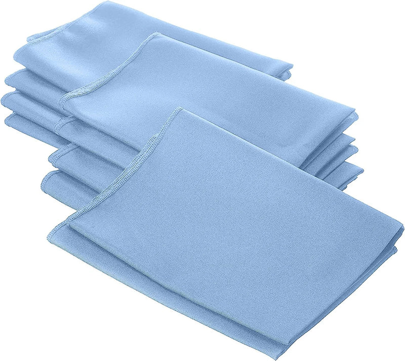 18" x 18" Polyester Poplin Napkins - Blue - Solid Rectangular Polyester Napkins for Table Decoration
