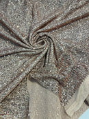 Mille Stripe Spandex Sequins - Blush - 4 Way Stretch Lace Spandex Mesh Sold By Yard