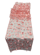 3D Butterfly Table Runner - Blush Pink - 12" x 90" 3D Butterfly Mesh Runner