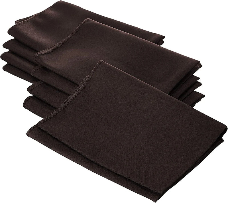 18" x 18" Polyester Poplin Napkins - Brown - Solid Rectangular Polyester Napkins for Table Decoration