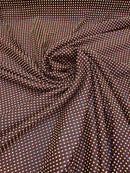 Rhinestones Power Mesh Fabric - Brown - 4 Way Stretch Power Mesh Crystal RhineStones Sold by Yard