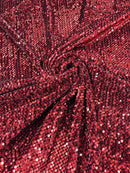 58/60" Velvet Sequins Stretch Fabric - Burgundy - Velvet Sequins 2 Way Stretch Sold By Yard