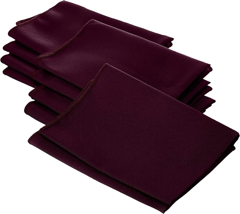 18" x 18" Polyester Poplin Napkins - Burgundy - Solid Rectangular Polyester Napkins for Table Decoration