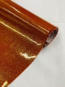 Metallic Glitter Vinyl Fabric - Burnt Orange - Faux Leather Sparkle Glitter Fabric - 54" Sold By The Yard