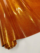 Metallic Glitter Vinyl Fabric - Burnt Orange - Faux Leather Sparkle Glitter Fabric - 54" Sold By The Yard