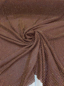 Rhinestones Power Mesh Fabric - Brown - 4 Way Stretch Power Mesh Crystal RhineStones Sold by Yard