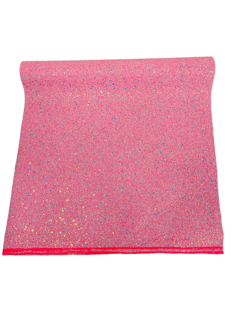 Chunky Glitter Vinyl Fabric - Candy Pink - 54" Sparkle Crafting Glitter Vinyl Fabric By Yard
