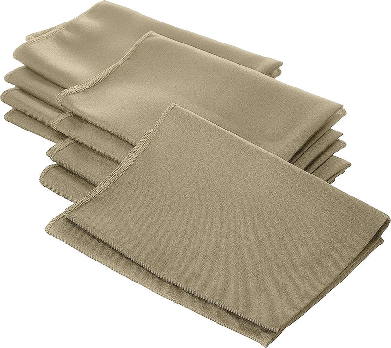18" x 18" Polyester Poplin Napkins - Champagne - Solid Rectangular Polyester Napkins for Table Decoration
