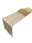 3D Butterfly Table Runner - Champagne - 12" x 90" 3D Butterfly Mesh Runner