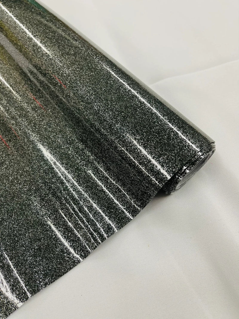 Metallic Glitter Vinyl Fabric - Charcoal - Faux Leather Sparkle Glitter Fabric - 54" Sold By The Yard