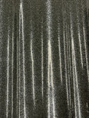 Metallic Glitter Vinyl Fabric - Charcoal - Faux Leather Sparkle Glitter Fabric - 54" Sold By The Yard