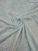 Mille Stripe Spandex Sequins - Clear Iridescent - 4 Way Stretch Lace Spandex Mesh Sold By Yard