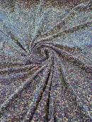 Sea Shell Sequins Velvet - Clear Iridescent on Dusty Rose -  Velvet Sequins Fabric By Yard