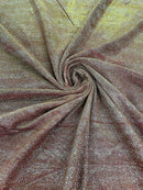 Shimmer Glitter Sparkle Fabric - Copper - Luxury Sparkle Glitter Stretch Solid Fabric Sold By Yard