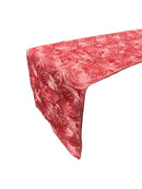 Rosette Design Table Runner - Coral - 12" x 90" Satin Rosette Table Runner