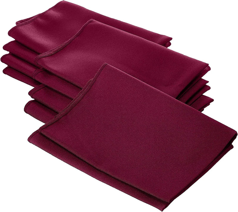 18" x 18" Polyester Poplin Napkins - Cranberry - Solid Rectangular Polyester Napkins for Table Decoration