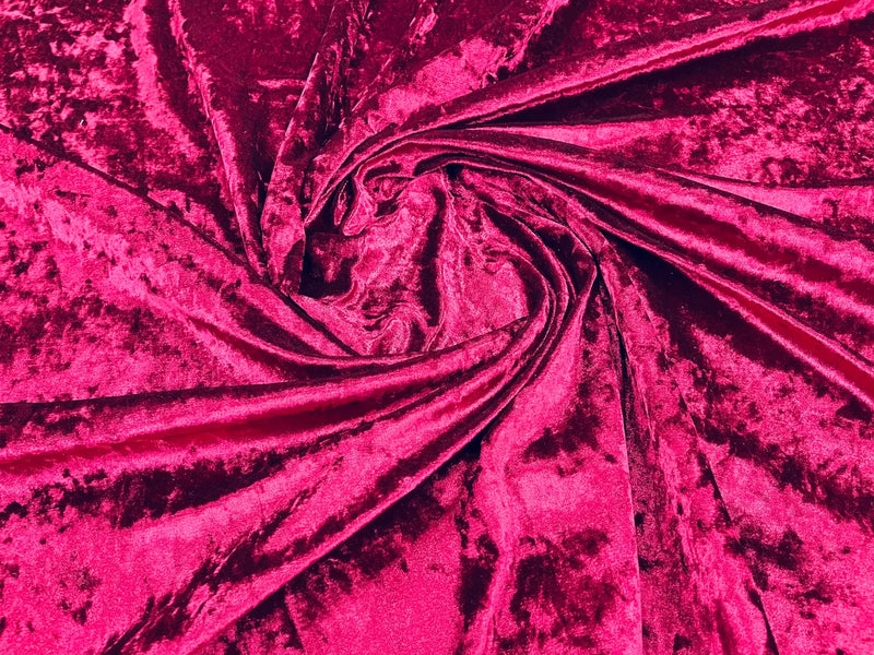 Crushed Stretch Velvet Fabric - Cranberry - 60'' Stretch Velvet Fabric for Sewing, Apparel, Craft {Choose Qty}