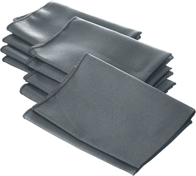 18" x 18" Polyester Poplin Napkins - Dark Grey - Solid Rectangular Polyester Napkins for Table Decoration