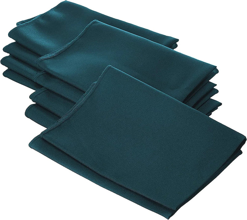 18" x 18" Polyester Poplin Napkins - Dark Teal - Solid Rectangular Polyester Napkins for Table Decoration