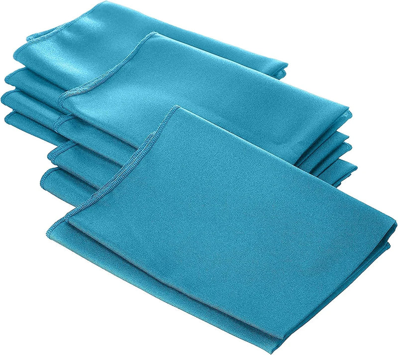 18" x 18" Polyester Poplin Napkins - Dark Turquoise - Solid Rectangular Polyester Napkins for Table Decoration
