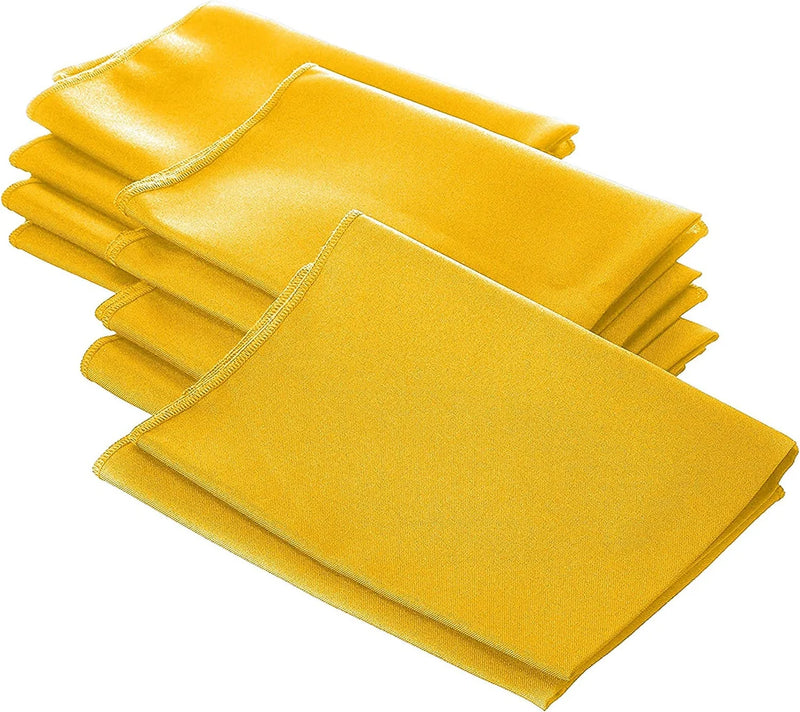 18" x 18" Polyester Poplin Napkins - Dark Yellow - Solid Rectangular Polyester Napkins for Table Decoration