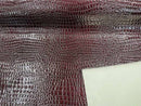 Faux Alligator Print Vinyl Fabric - Dark Burgundy - Sold by The Yard