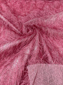 Metallic Fringe Hanging Eyelash Fabric - Embroidered Fabric with Hanging Details 2 Way Stretch By Yard