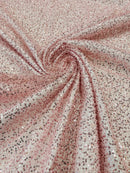 Beaded Lace 3D Fabric - Dusty Pink - Handmade Heavy Embroidery Beaded Lace Fabric By Yard