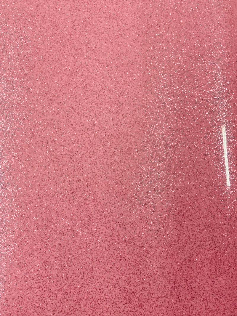 Metallic Glitter Vinyl Fabric - Dusty Pink - Faux Leather Sparkle Glitter Fabric - 54" Sold By The Yard
