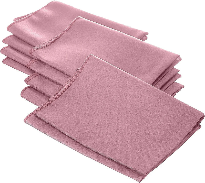 18" x 18" Polyester Poplin Napkins - Dusty Rose - Solid Rectangular Polyester Napkins for Table Decoration