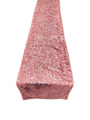 Taffeta Sequins Table Runner - Dusty Rose - 12" x 90" Sequins on Taffeta Event Decor Table Runner
