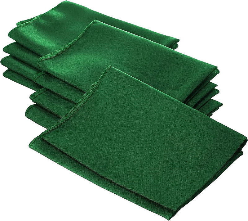 18" x 18" Polyester Poplin Napkins - Emerald Green - Solid Rectangular Polyester Napkins for Table Decoration