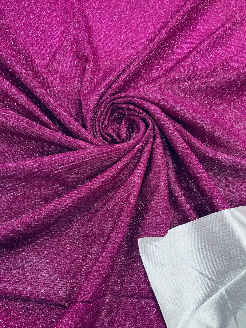 Shimmer Glitter Sparkle Fabric - Fuchsia - Luxury Sparkle Glitter Stretch Solid Fabric Sold By Yard