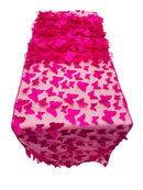 3D Butterfly Table Runner - Fuchsia - 12" x 90" 3D Butterfly Mesh Runner