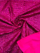 Milliskin Mini Glitz Sequins - Fuchsia Holographic - 4 Way Stretch Milliskin Stretch Spandex Fabric Sold By Yard