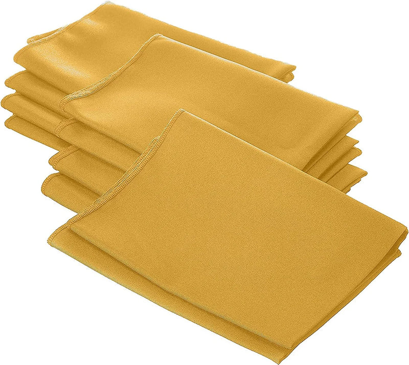 18" x 18" Polyester Poplin Napkins - Gold - Solid Rectangular Polyester Napkins for Table Decoration