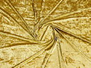 Crushed Stretch Velvet Fabric - Gold - 60'' Stretch Velvet Fabric for Sewing, Apparel, Craft {Choose Qty}